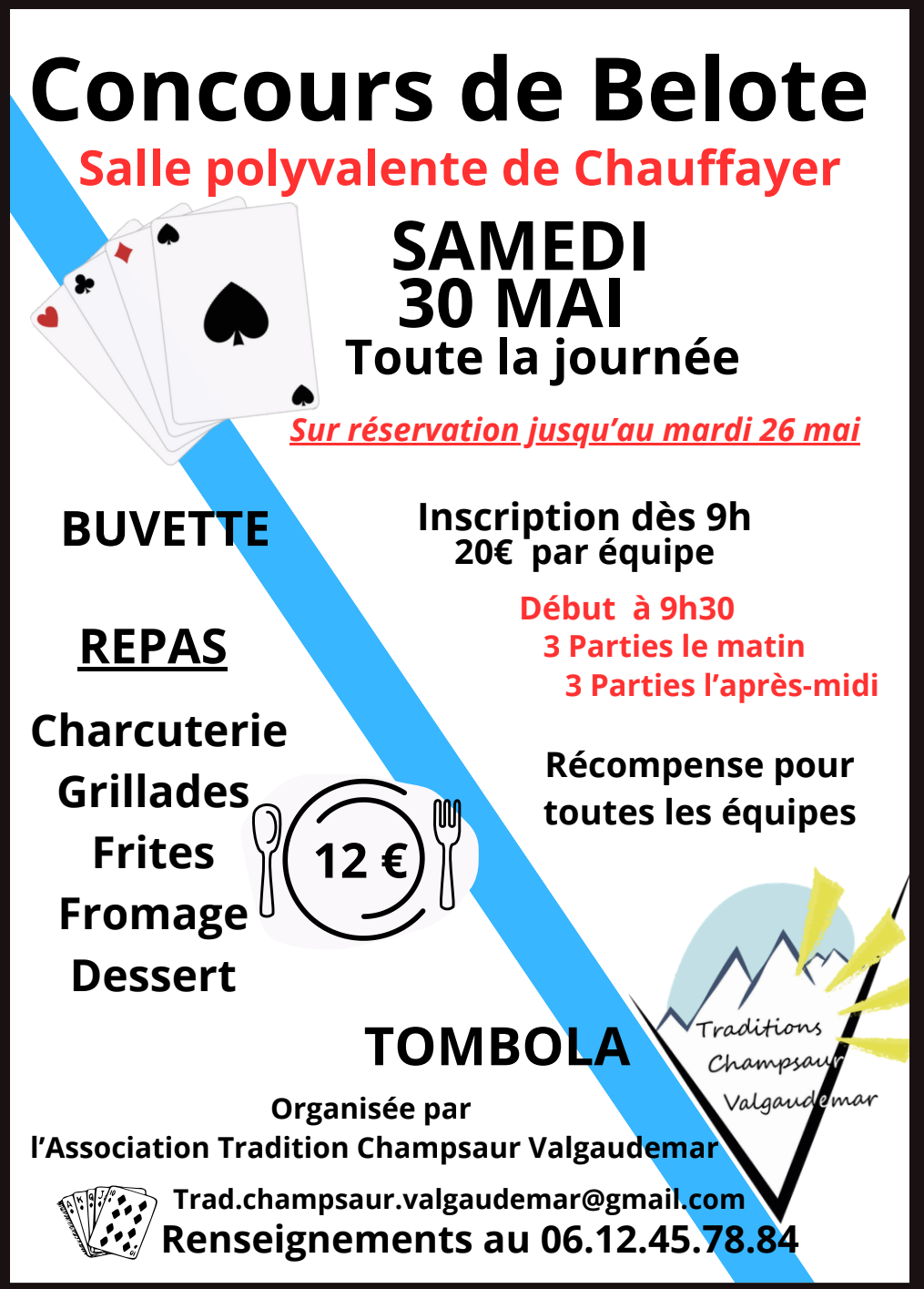 Concours de belote : samedi 30 mai 2026
