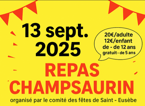 Repas Champsaurin : 13 septembre 2025
