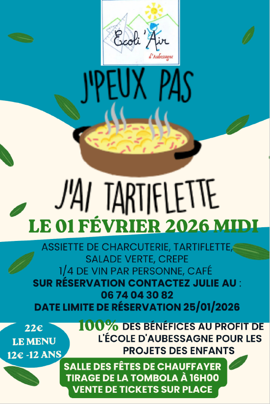 1er février 2026 : Tartiflette avec Ecoli'air